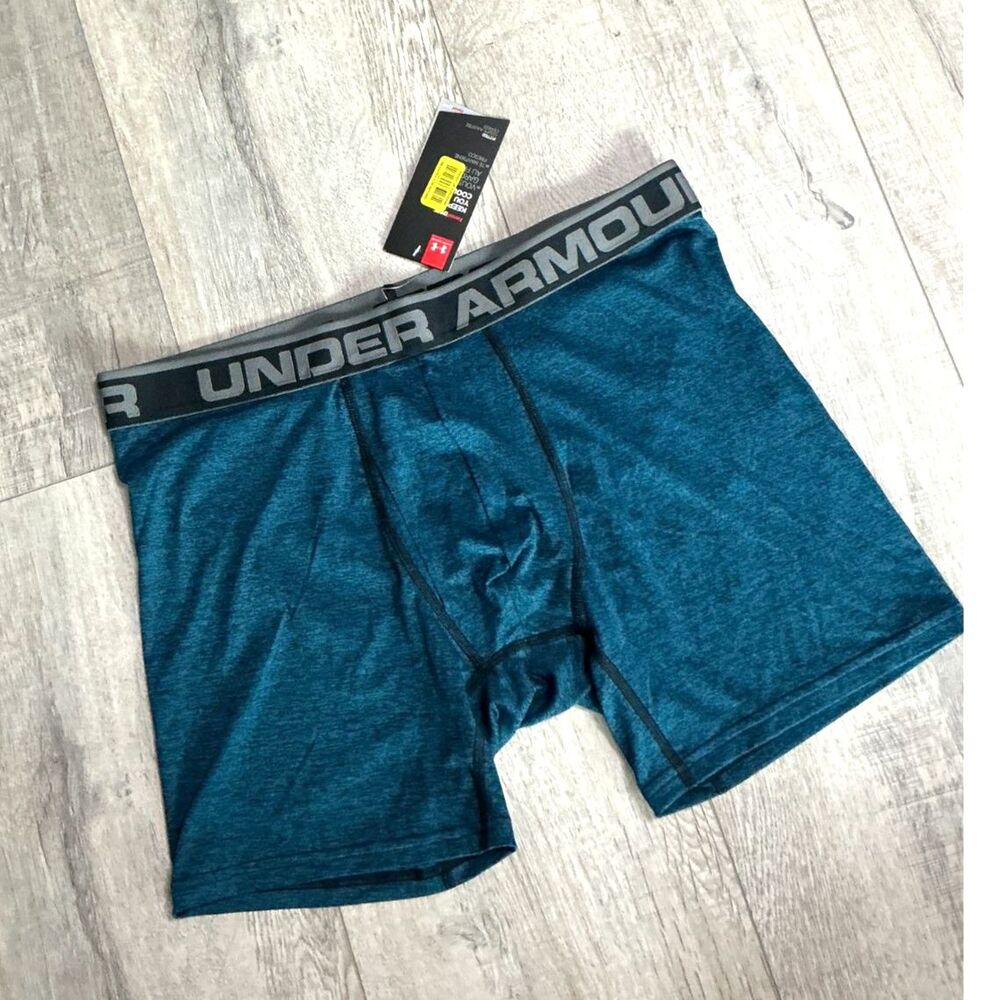 Under Armour HeatGear Boxerjock Briefs Men’s L Teal Heather NWT